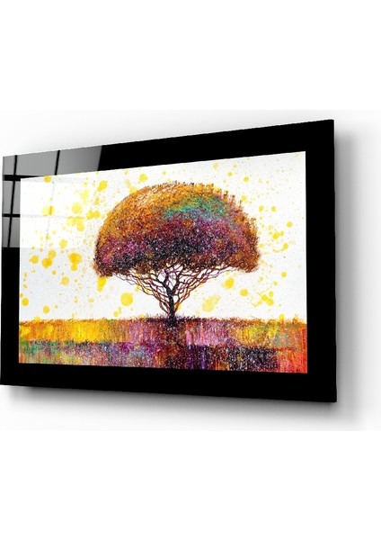 Renkli Düş Ağacı Cam Tablo - 72X46 cm