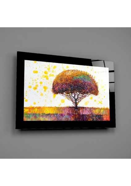 Renkli Düş Ağacı Cam Tablo - 72X46 cm fiyatları