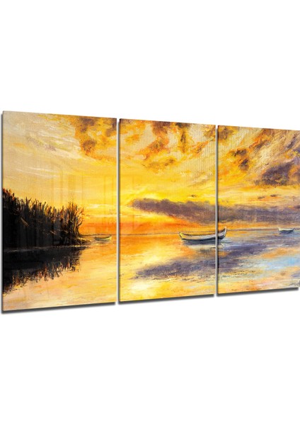 Günbatımı Cam Tablo - 3 Adet 72X46 cm
