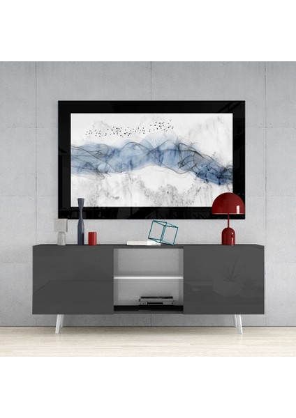 Mavi Bulutsu Cam Tablo - 72X46 cm fırsatları
