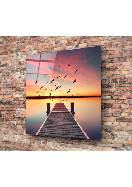 Kızıl Rıhtım Cam Tablo - 60X60 cm fiyatları
