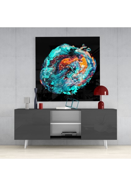 Renklerin Dansı Cam Tablo - 40X40 cm fırsatları