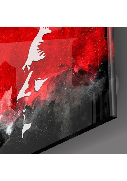 Atatürk Silüeti ve Türk Bayrağı Cam Tablo - 72X46 cm modelleri