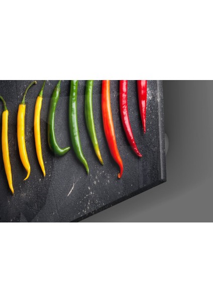 Renkli Biberler Cam Tablo - 60X60 cm modelleri