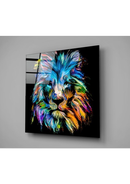 Mavi Aslan Kuşağı Cam Tablo - 40X40 cm fiyatları