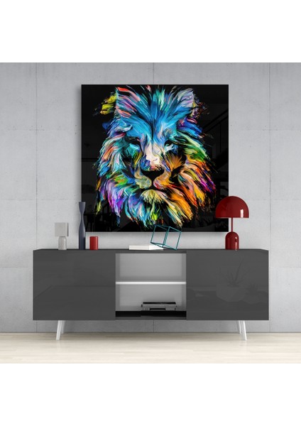 Mavi Aslan Kuşağı Cam Tablo - 40X40 cm fırsatları