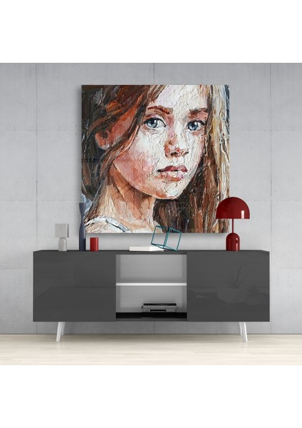 Kız Çocuğu Cam Tablo - 40X40 cm fırsatları