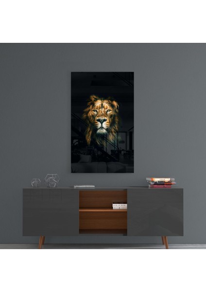 Aslan Cam Tablo - 72X46 cm fırsatları