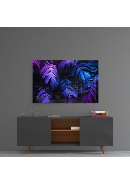 Tropik Yaprak Cam Tablo - 72X46 cm fırsatları