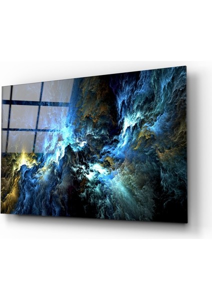 Kozmik Mavi Cam Tablo - 72X46 cm