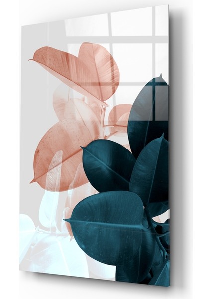 Yapraklar Cam Tablo - 72X46 cm