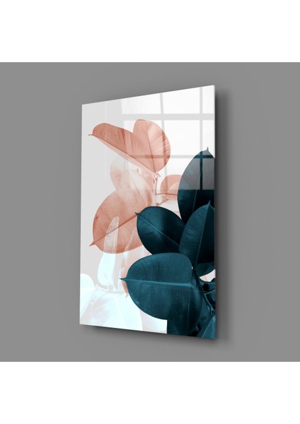 Yapraklar Cam Tablo - 72X46 cm