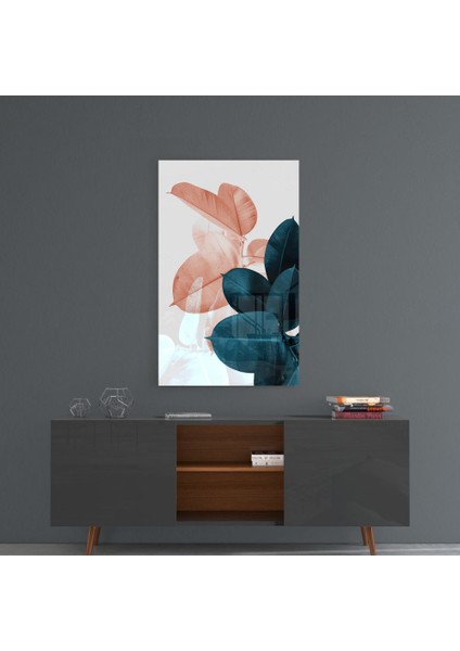 Yapraklar Cam Tablo - 72X46 cm