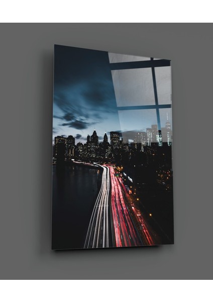 Şehir Manzara Cam Tablo - 72X46 cm fiyatları