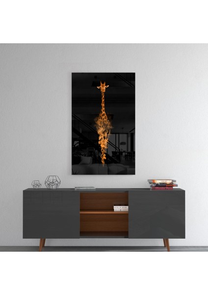 Zürafa Cam Tablo - 72X46 cm