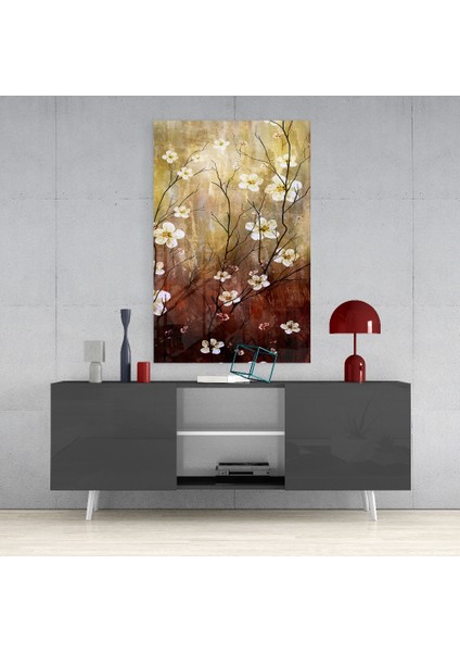 Papatyalar Cam Tablo - 72X46 cm