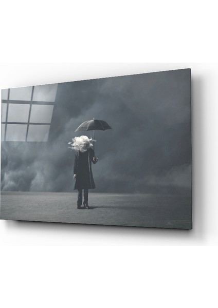 Düşüncelerde Fırtına Cam Tablo - 72X46 cm