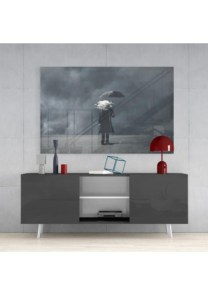 Düşüncelerde Fırtına Cam Tablo - 72X46 cm fırsatları