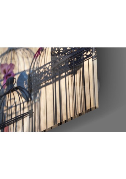 Kuş Kafesi Cam Tablo - 60X60 cm modelleri