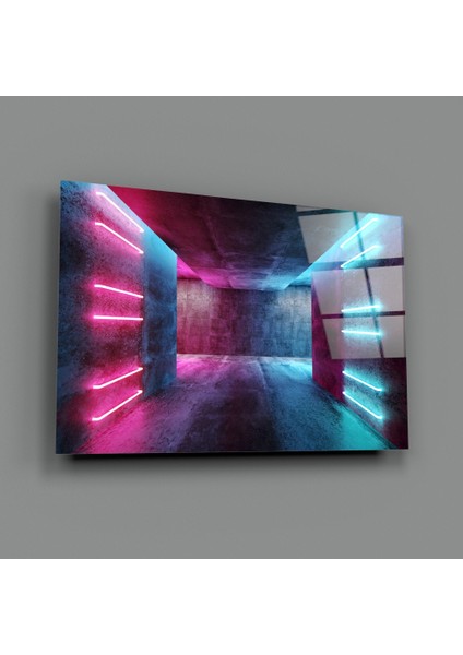 Neon Işıklar Cam Tablo - 72X46 cm fiyatları