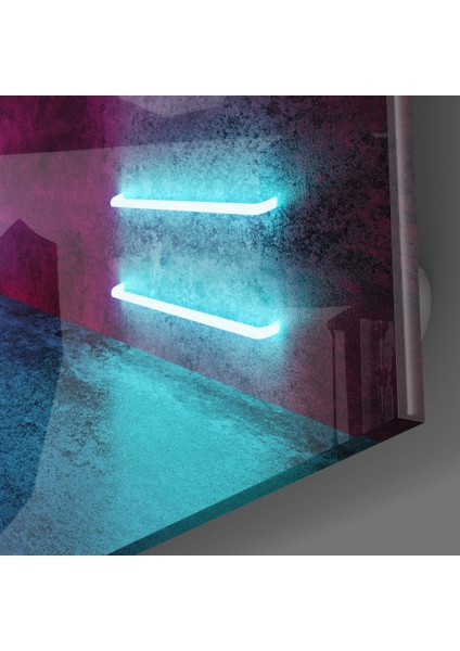 Neon Işıklar Cam Tablo - 72X46 cm modelleri