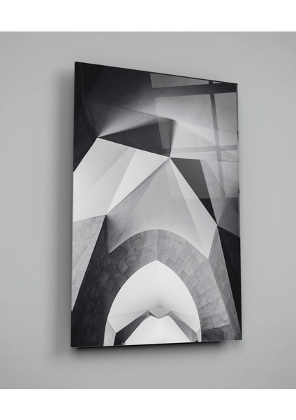 Mimari Geometrik Şekiller Cam Tablo - 72X46 cm
