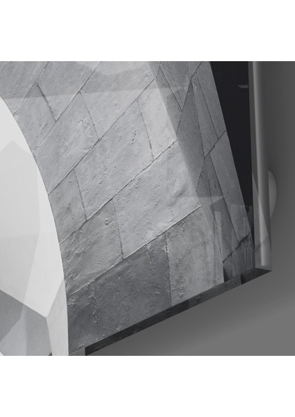 Mimari Geometrik Şekiller Cam Tablo - 72X46 cm