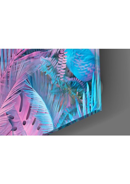 Tropik Yapraklar Cam Tablo - 60X60 cm modelleri