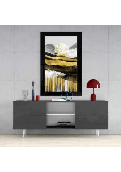 Altın Vadi Cam Tablo - 110X70 cm