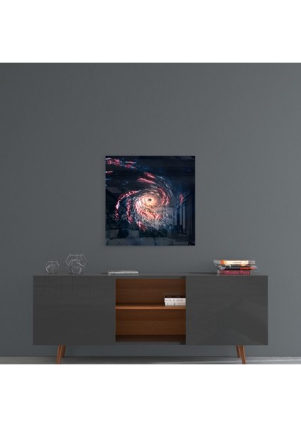 Uzay - Kara Delik Cam Tablo - 40X40 cm fırsatları