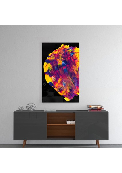 Renklerin Dansı Cam Tablo - 72X46 cm fırsatları