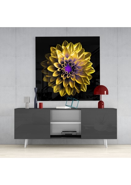Sarı Çiçek Cam Tablo - 40X40 cm fırsatları