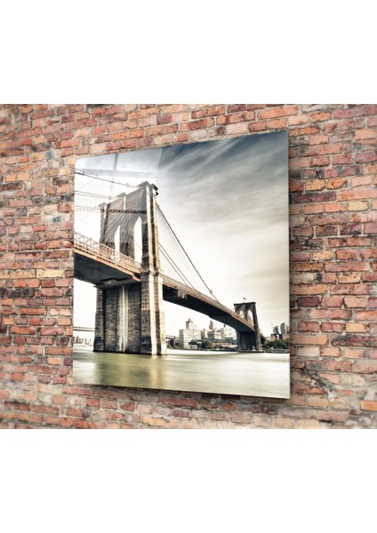 Brooklyn Köprüsü Cam Tablo - 60X60 cm fiyatları