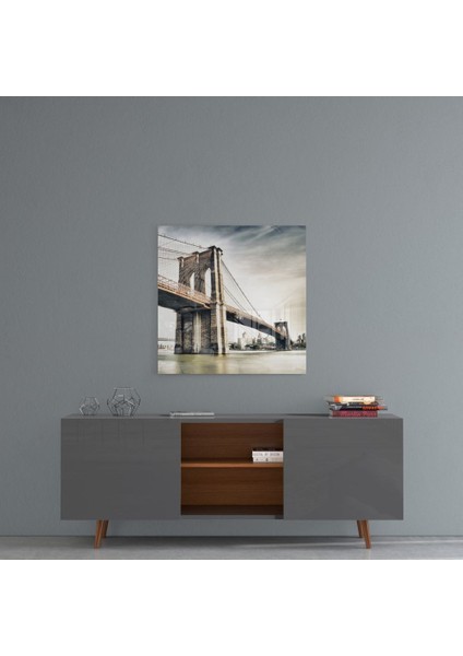 Brooklyn Köprüsü Cam Tablo - 60X60 cm fırsatları