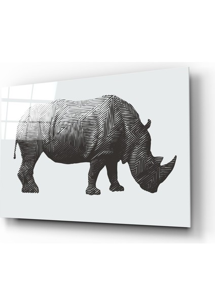 Gergedan Rhino Cam Tablo - 72X46 cm