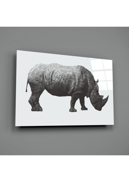 Gergedan Rhino Cam Tablo - 72X46 cm