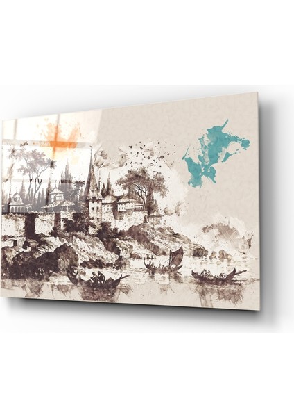 Kavak Sarayı Ilüstrasyon Cam Tablo - 72X46 cm