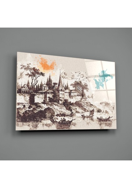 Kavak Sarayı Ilüstrasyon Cam Tablo - 72X46 cm fiyatları