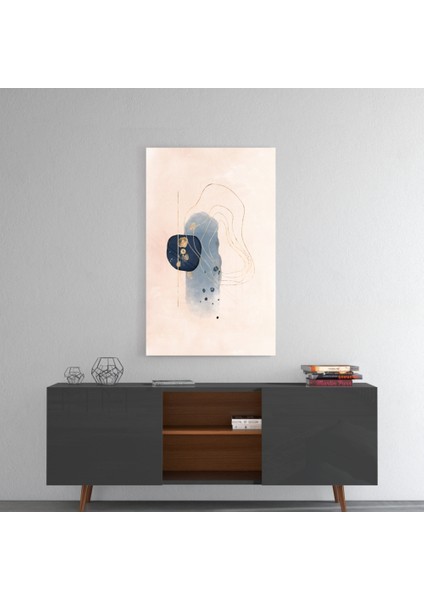 Abstract Bej Cam Tablo - 72X46 cm