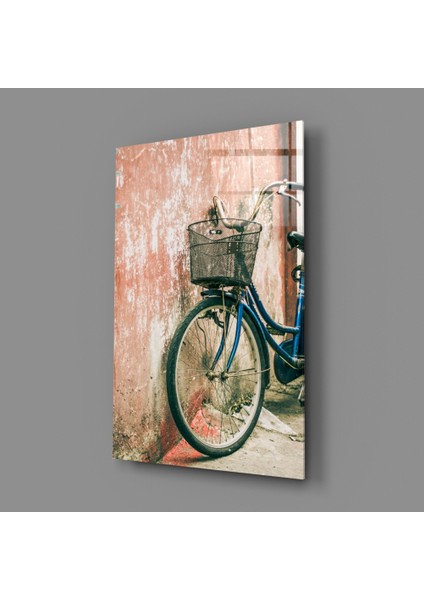 Bisiklet Sepeti Cam Tablo - 72X46 cm