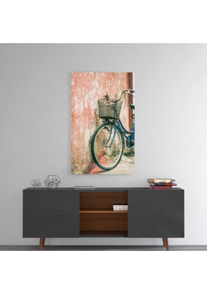 Bisiklet Sepeti Cam Tablo - 72X46 cm