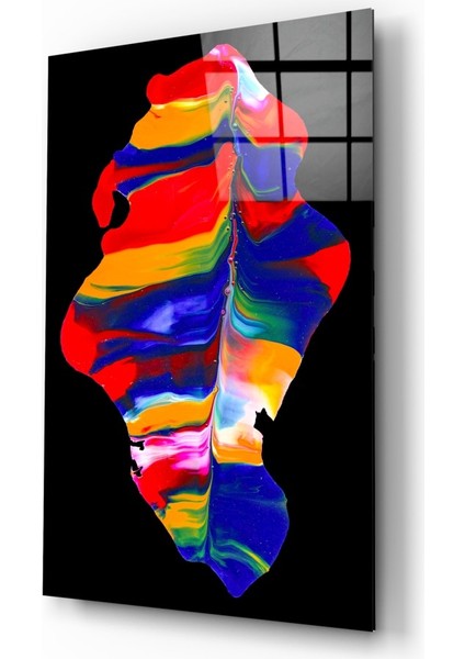 Renkli Süzülüş Cam Tablo - 72X46 cm