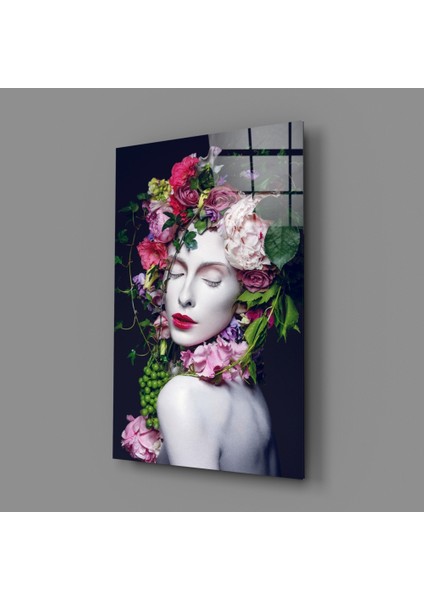 Çiçek ve Kadın Cam Tablo - 72X46 cm fiyatları