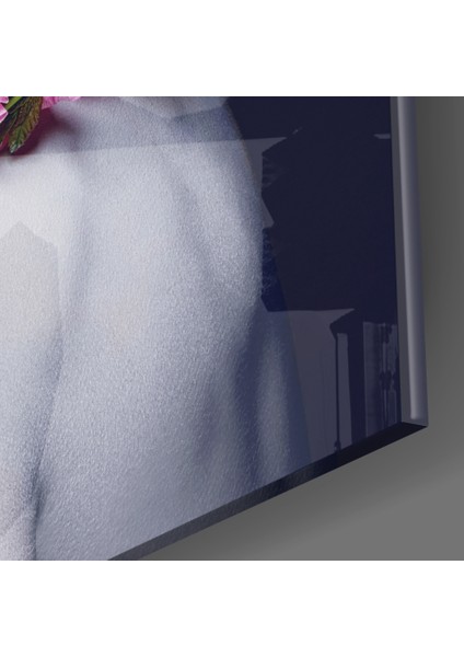 Çiçek ve Kadın Cam Tablo - 72X46 cm modelleri