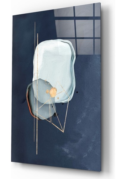Abstract Gri Cam Tablo - 72X46 cm