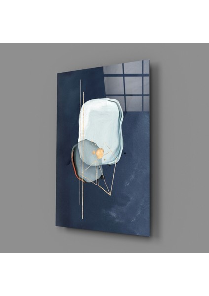 Abstract Gri Cam Tablo - 72X46 cm