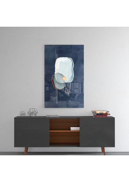Abstract Gri Cam Tablo - 72X46 cm