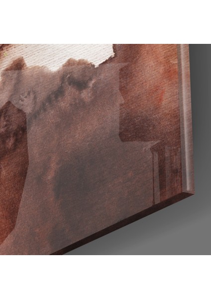 Abstract Toprak Cam Tablo - 72X46 cm