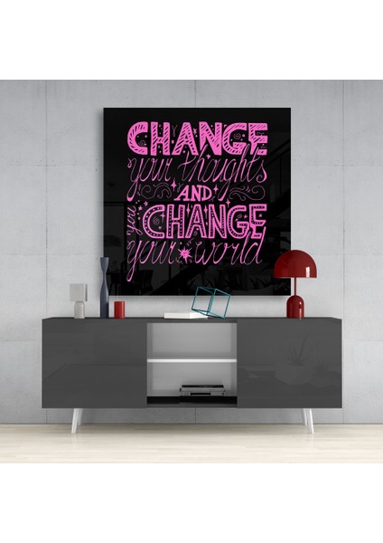“change Your World” Cam Tablo - 40X40 cm fırsatları