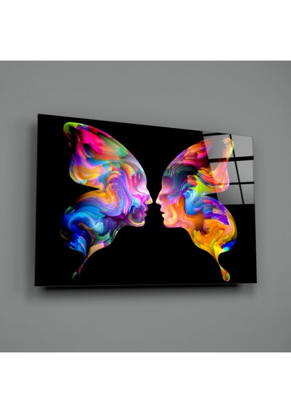 Kelebek Silüetler Cam Tablo - 72X46 cm fiyatları